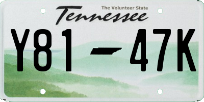 TN license plate Y8147K