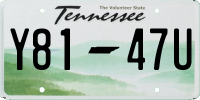 TN license plate Y8147U
