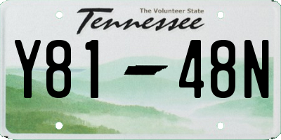 TN license plate Y8148N
