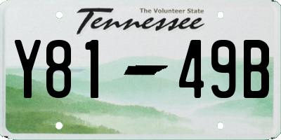 TN license plate Y8149B