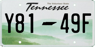 TN license plate Y8149F