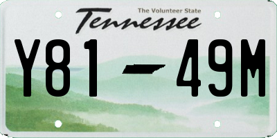 TN license plate Y8149M