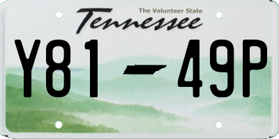 TN license plate Y8149P