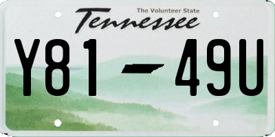 TN license plate Y8149U