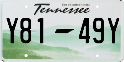 TN license plate Y8149Y