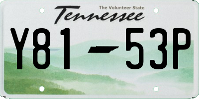 TN license plate Y8153P