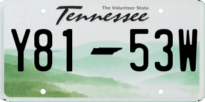 TN license plate Y8153W