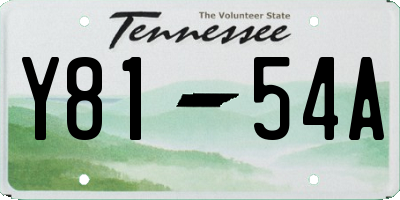 TN license plate Y8154A