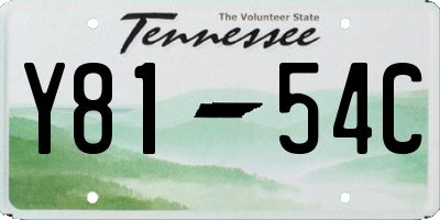 TN license plate Y8154C