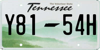 TN license plate Y8154H