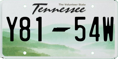 TN license plate Y8154W