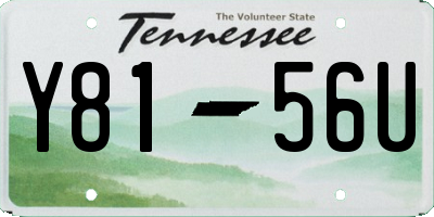 TN license plate Y8156U