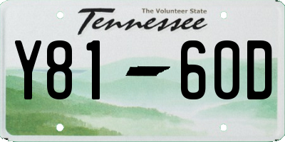 TN license plate Y8160D