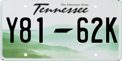 TN license plate Y8162K