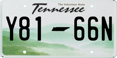 TN license plate Y8166N