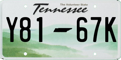 TN license plate Y8167K