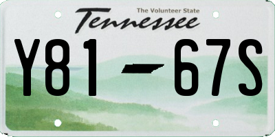 TN license plate Y8167S