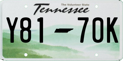 TN license plate Y8170K