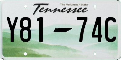 TN license plate Y8174C