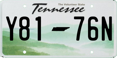 TN license plate Y8176N