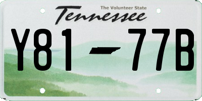 TN license plate Y8177B