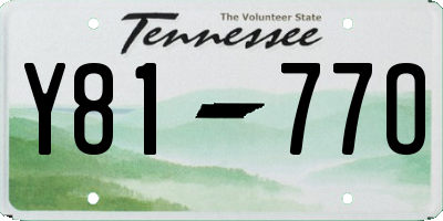 TN license plate Y8177O