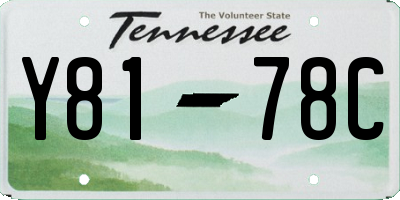TN license plate Y8178C