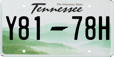 TN license plate Y8178H