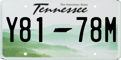 TN license plate Y8178M