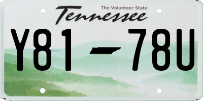 TN license plate Y8178U