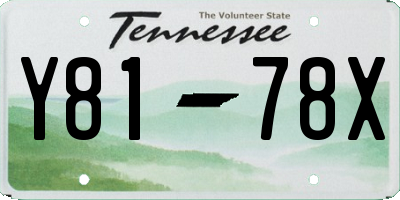TN license plate Y8178X