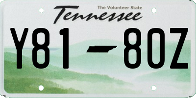 TN license plate Y8180Z