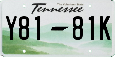 TN license plate Y8181K