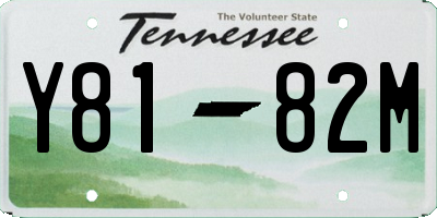 TN license plate Y8182M