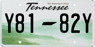 TN license plate Y8182Y