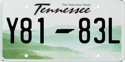 TN license plate Y8183L