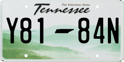 TN license plate Y8184N