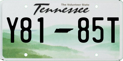 TN license plate Y8185T