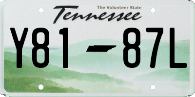 TN license plate Y8187L