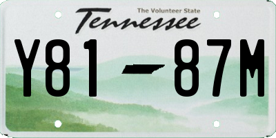 TN license plate Y8187M