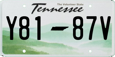 TN license plate Y8187V
