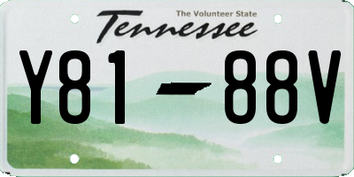 TN license plate Y8188V