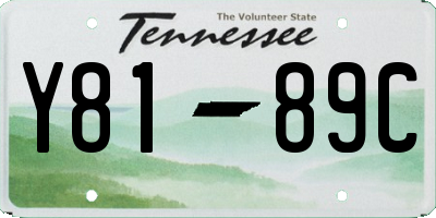 TN license plate Y8189C