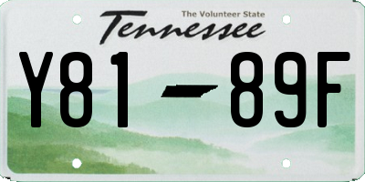 TN license plate Y8189F