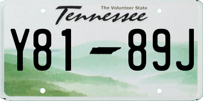 TN license plate Y8189J