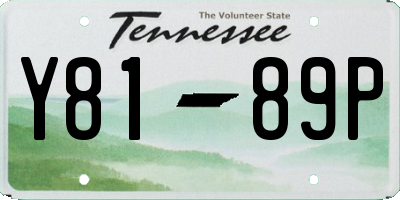 TN license plate Y8189P