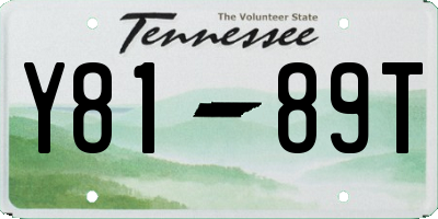TN license plate Y8189T