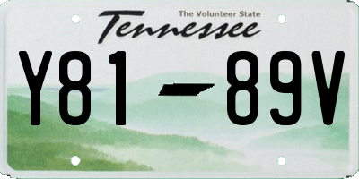 TN license plate Y8189V