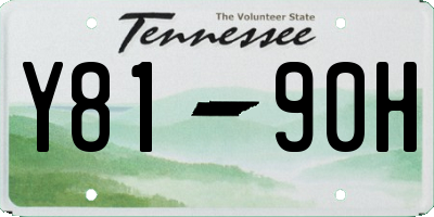 TN license plate Y8190H