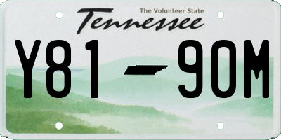 TN license plate Y8190M